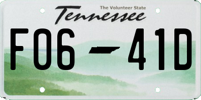 TN license plate F0641D