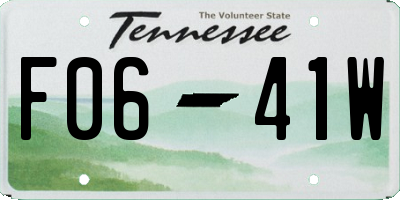 TN license plate F0641W