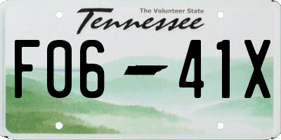 TN license plate F0641X