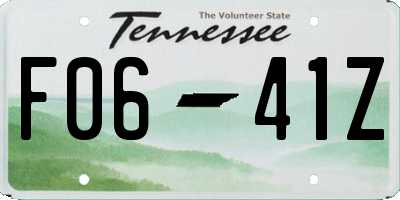 TN license plate F0641Z