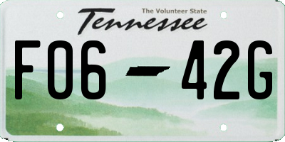 TN license plate F0642G