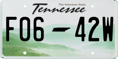 TN license plate F0642W