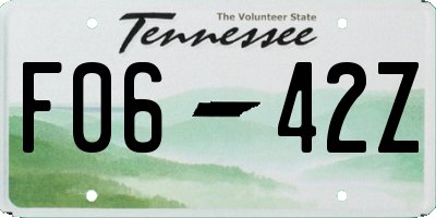 TN license plate F0642Z