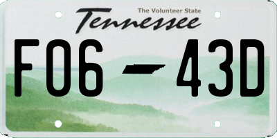 TN license plate F0643D