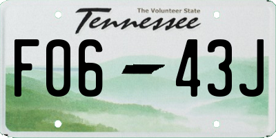 TN license plate F0643J
