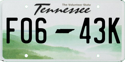 TN license plate F0643K