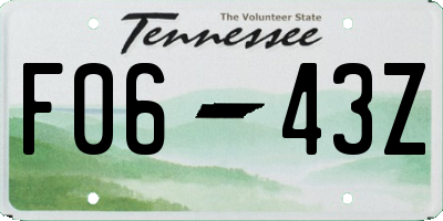 TN license plate F0643Z
