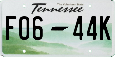 TN license plate F0644K