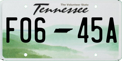 TN license plate F0645A