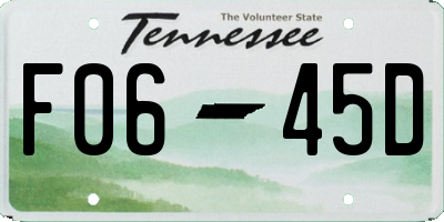 TN license plate F0645D
