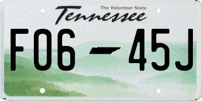 TN license plate F0645J