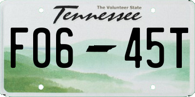TN license plate F0645T
