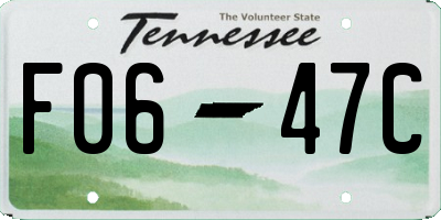 TN license plate F0647C