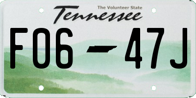 TN license plate F0647J