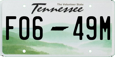 TN license plate F0649M