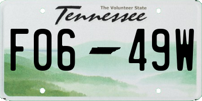 TN license plate F0649W
