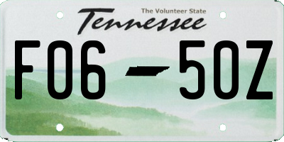 TN license plate F0650Z