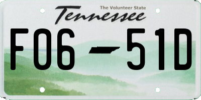 TN license plate F0651D