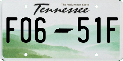 TN license plate F0651F