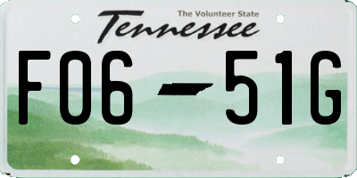TN license plate F0651G