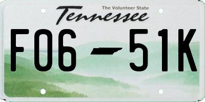 TN license plate F0651K