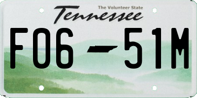 TN license plate F0651M