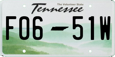 TN license plate F0651W