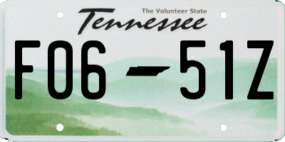 TN license plate F0651Z