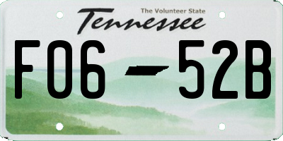 TN license plate F0652B
