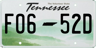 TN license plate F0652D