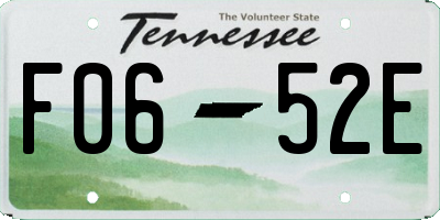 TN license plate F0652E
