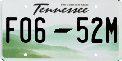 TN license plate F0652M