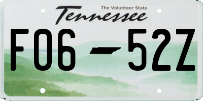 TN license plate F0652Z