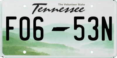 TN license plate F0653N