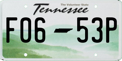 TN license plate F0653P