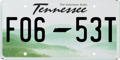 TN license plate F0653T