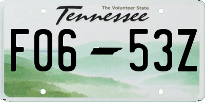 TN license plate F0653Z