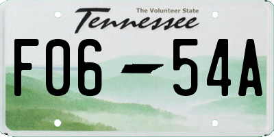 TN license plate F0654A