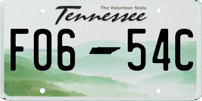 TN license plate F0654C