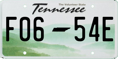 TN license plate F0654E