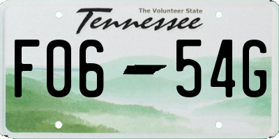 TN license plate F0654G