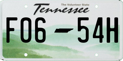 TN license plate F0654H