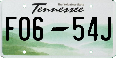 TN license plate F0654J