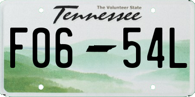 TN license plate F0654L