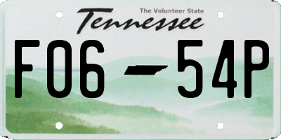 TN license plate F0654P