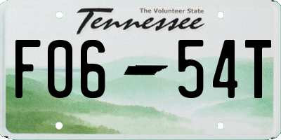 TN license plate F0654T