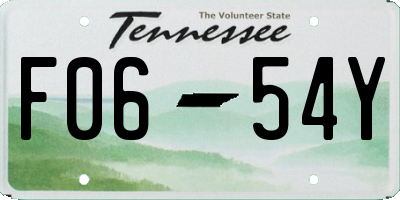 TN license plate F0654Y