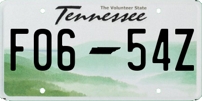 TN license plate F0654Z