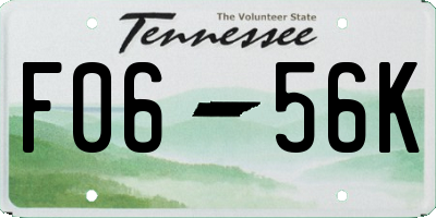 TN license plate F0656K