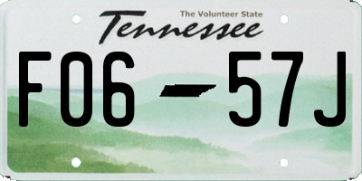 TN license plate F0657J